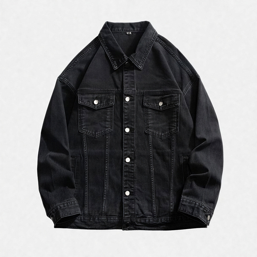 Unisex Spring Vintage Washed Oversized Denim Trucker Jacket