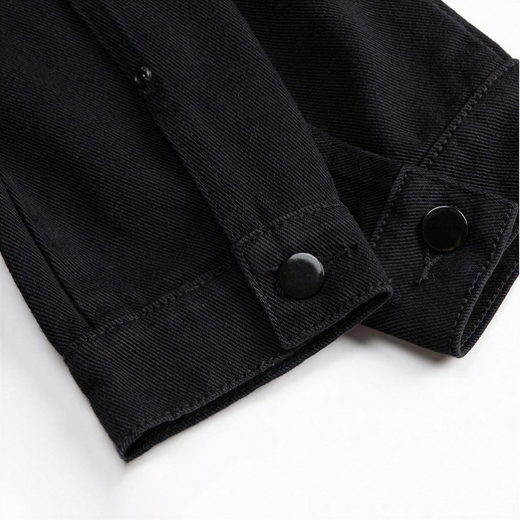 Men's Spring Solid Color Classic Lapel Denim Trucker Jacket