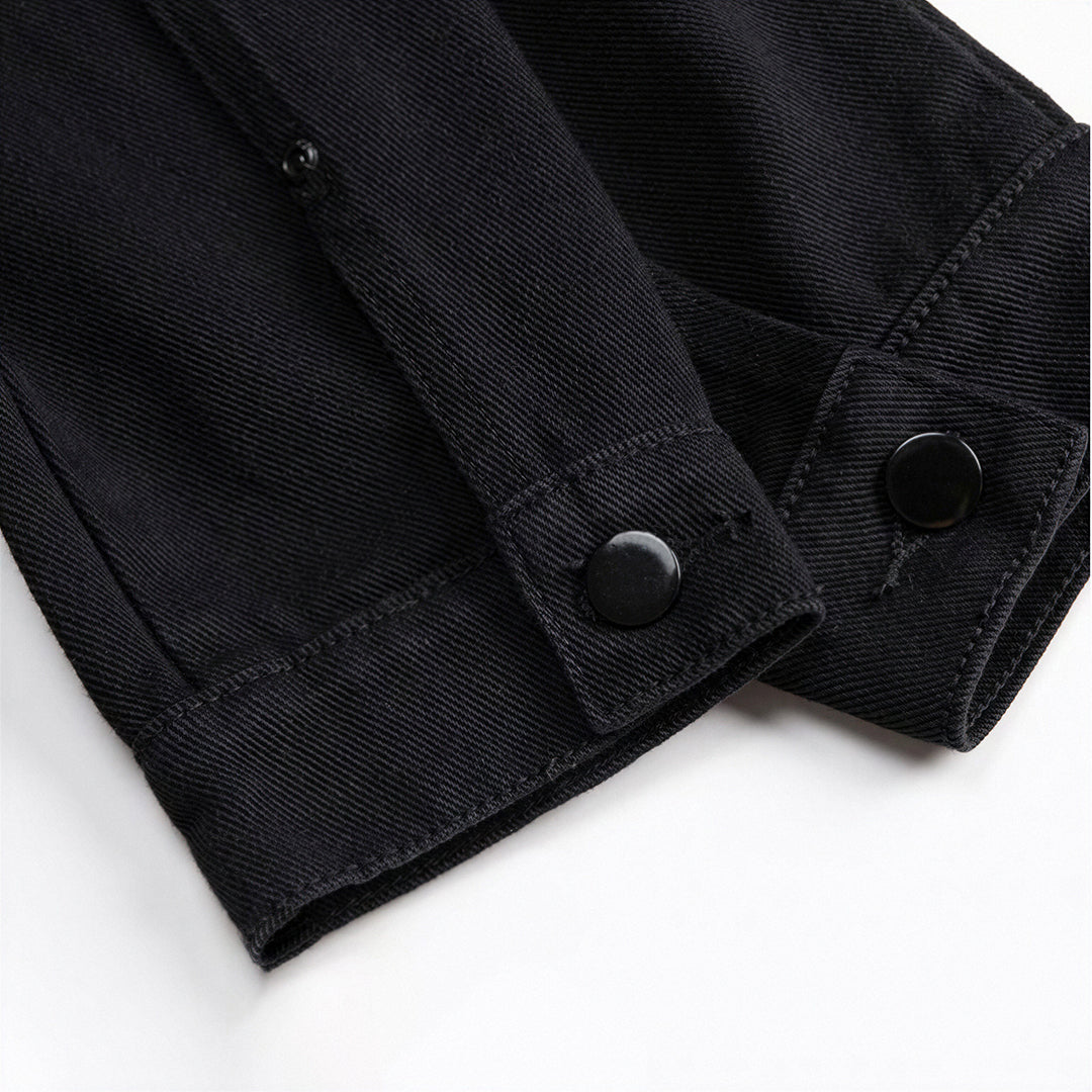 Men's Spring Solid Color Classic Lapel Denim Trucker Jacket