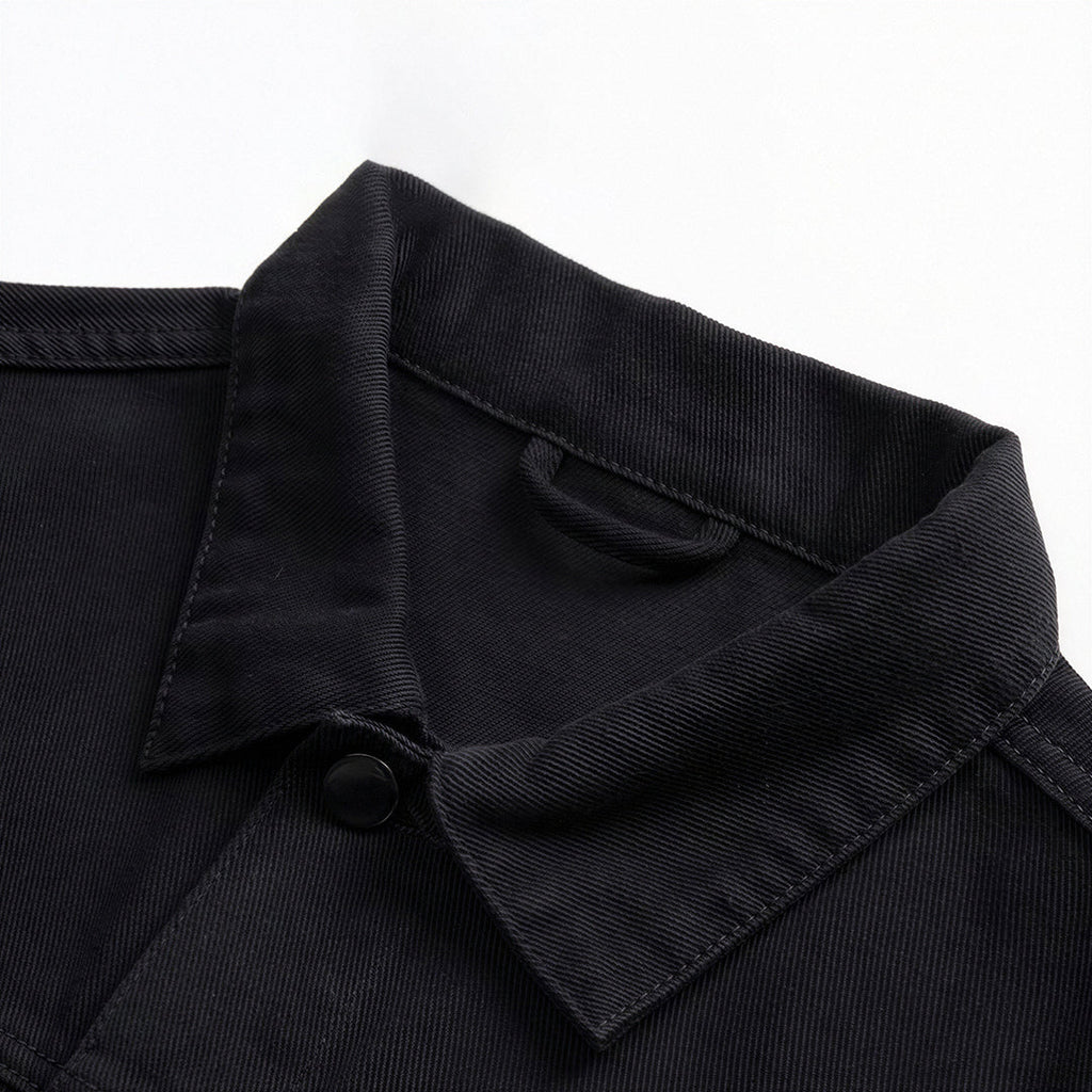 Men's Spring Solid Color Classic Lapel Denim Trucker Jacket