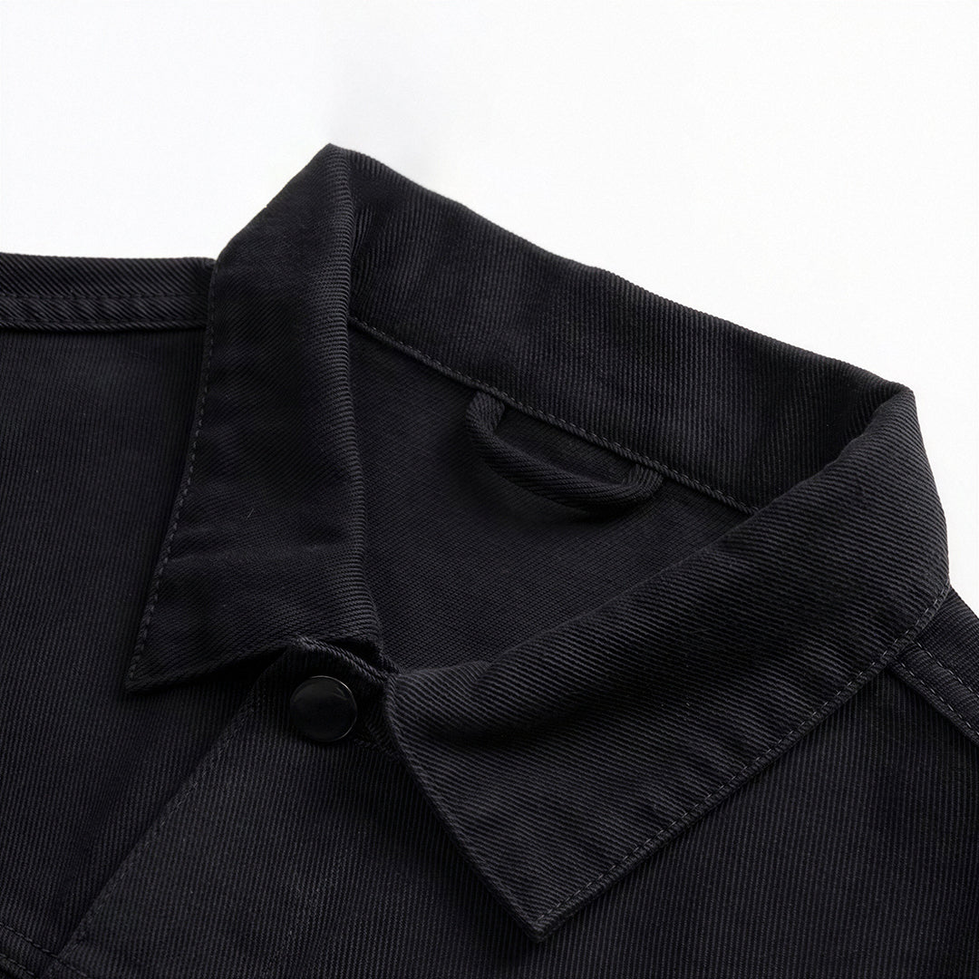 Men's Spring Solid Color Classic Lapel Denim Trucker Jacket