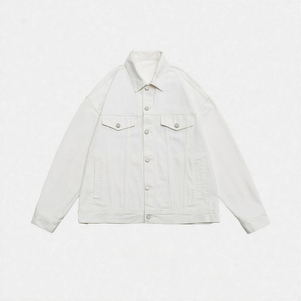 Unisex Spring Pigment Dyed Oversized Denim Trucker Jacket