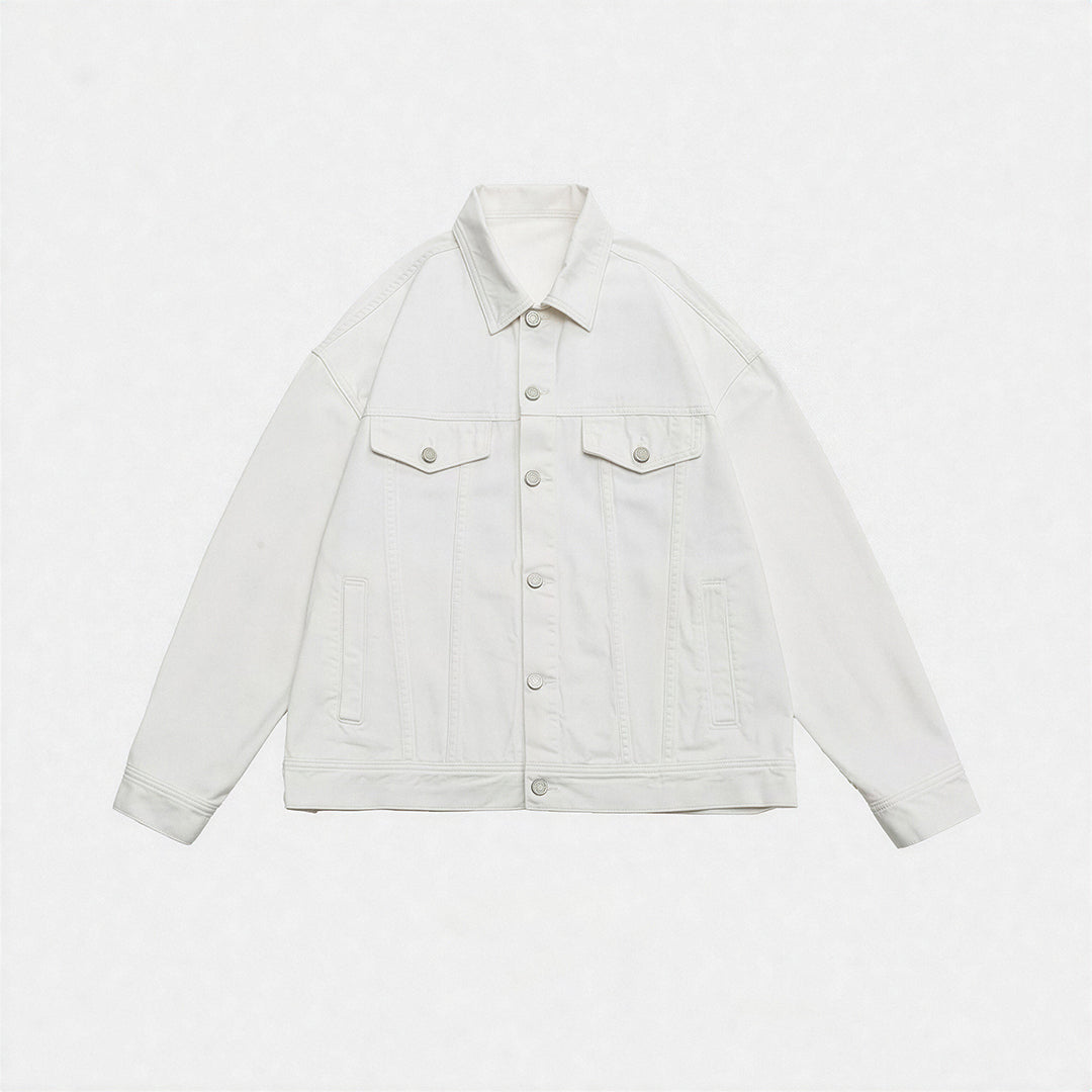 Unisex Spring Pigment Dyed Oversized Denim Trucker Jacket