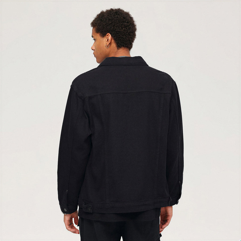 Men's Spring Solid Color Classic Lapel Denim Trucker Jacket