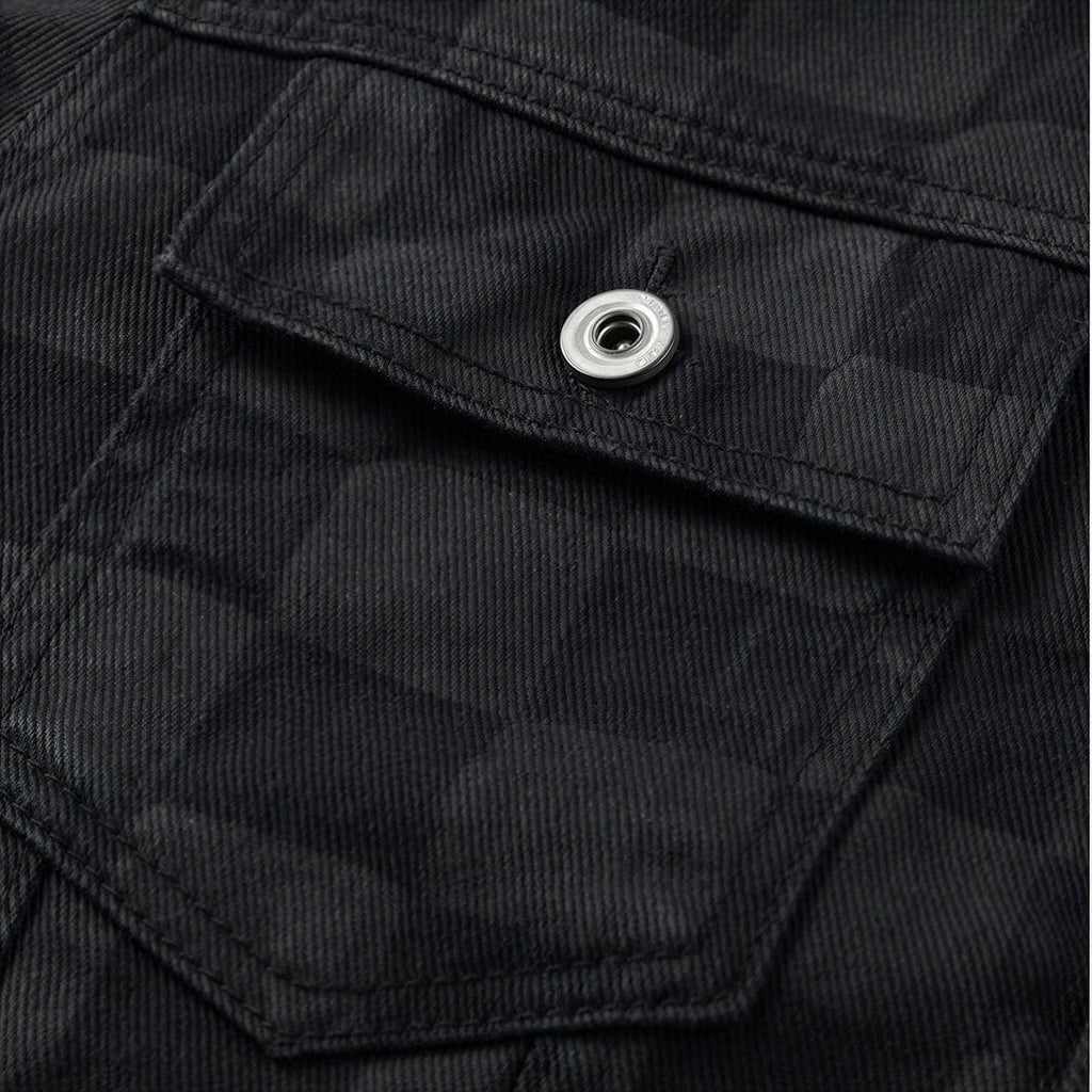 Unisex Spring Checkerboard Oversized Denim Trucker Jacket
