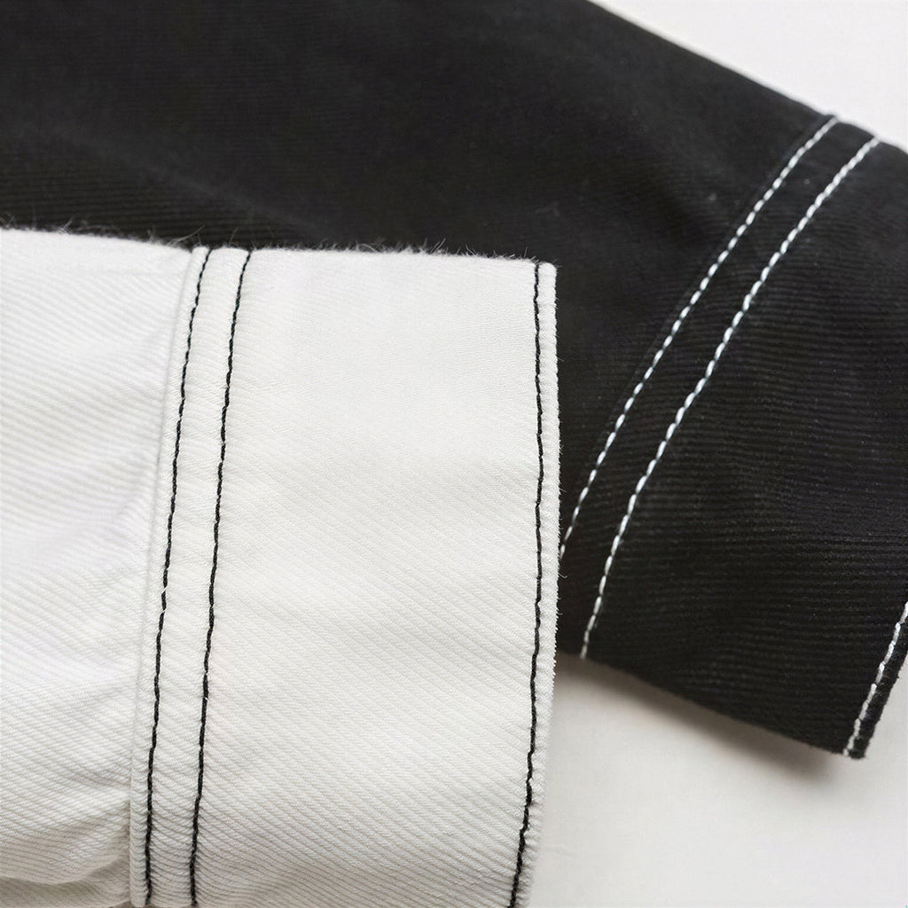 Unisex Spring Contrast Stitch Oversized Workwear Jacket