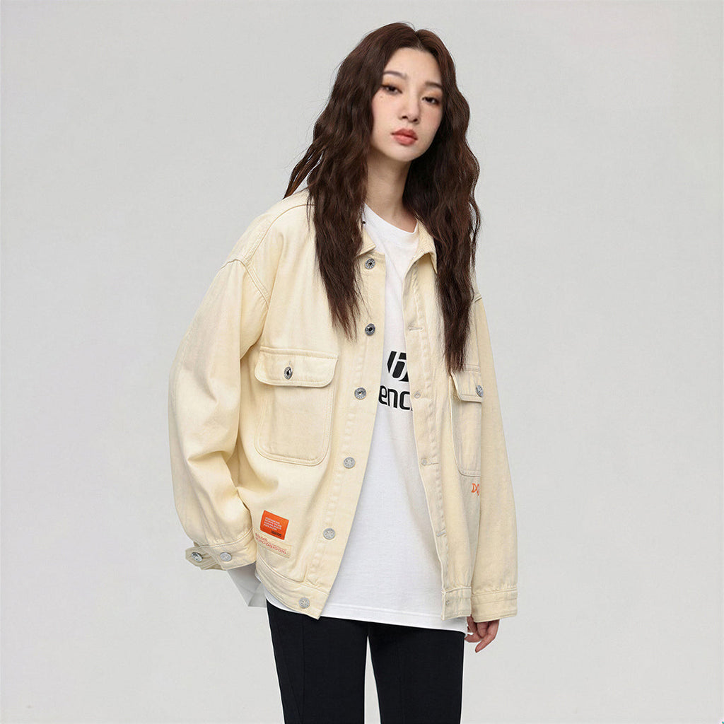 Unisex Spring Oversized Black Denim Jacket