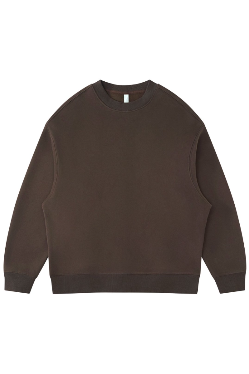 Unisex Fall Clothing Fleece Loose Crew Neck Sweatshirt