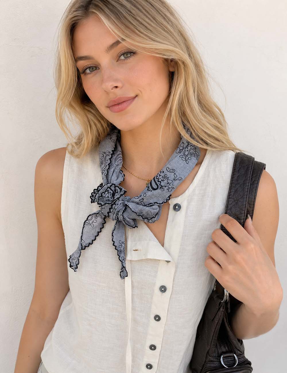 Ladies Boho Paisley Print Neck Scarf