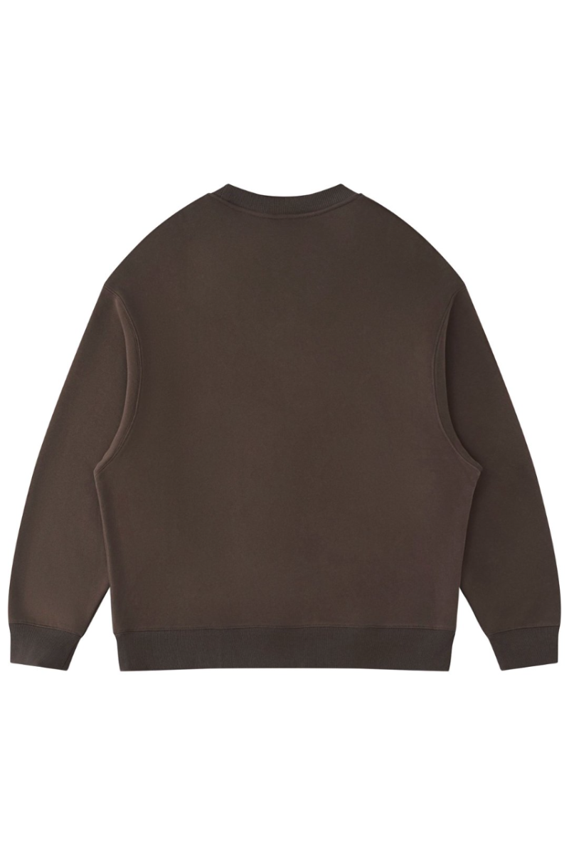 Unisex Fall Clothing Fleece Loose Crew Neck Sweatshirt