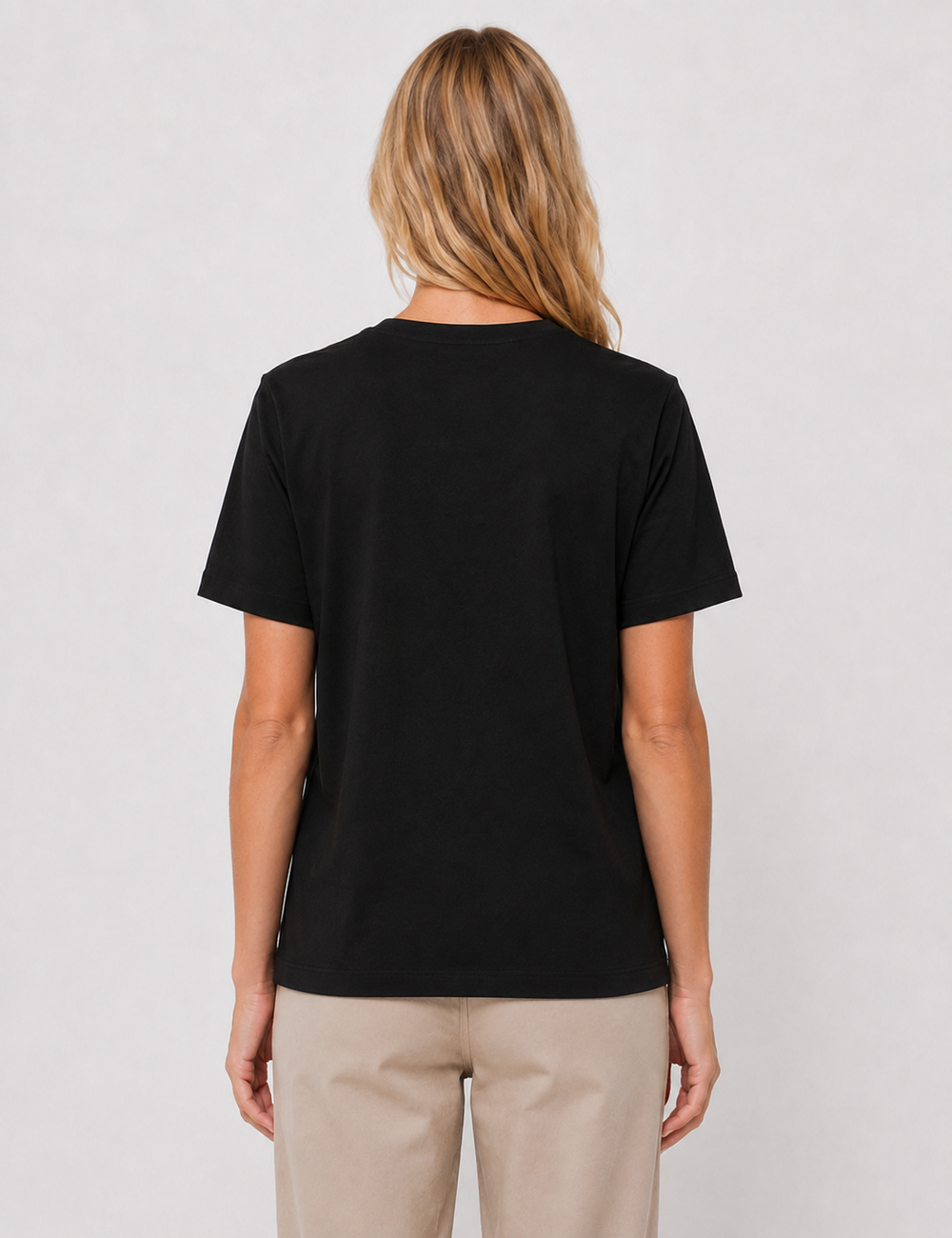 Ladies Casual Solid Round Neck Short Sleeves Basic T-Shirt