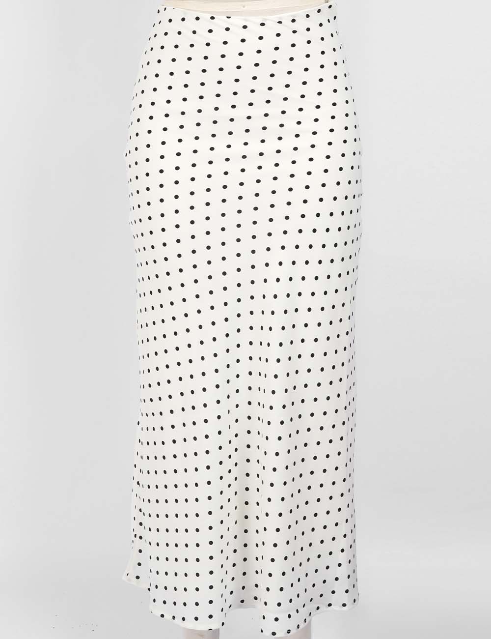 Ladies Chic Polka Dot Color Block Maxi Skirt