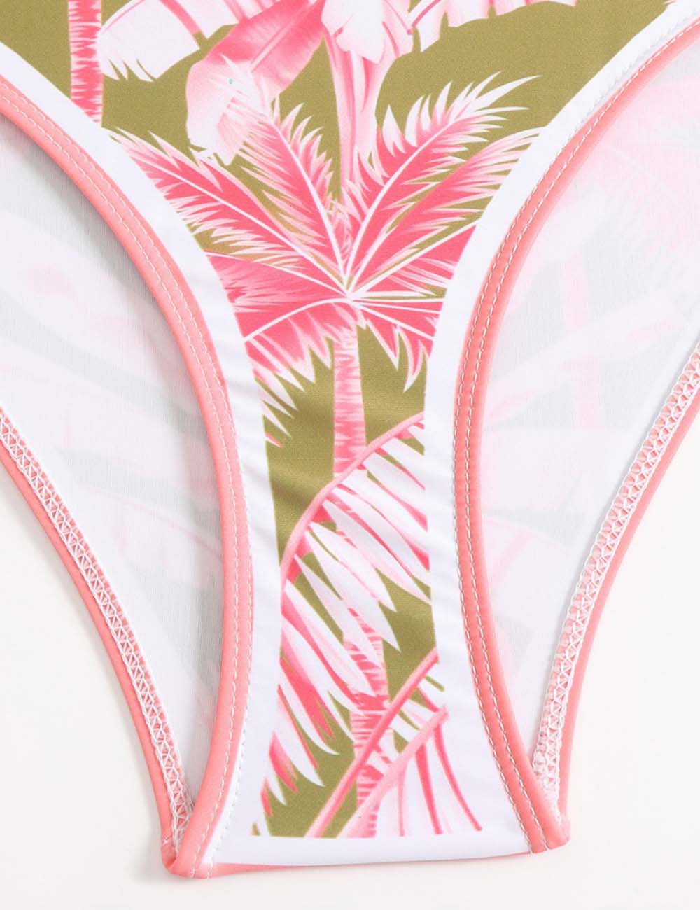 Ladies Tropical Print One Piece Swimsuit with Sarong