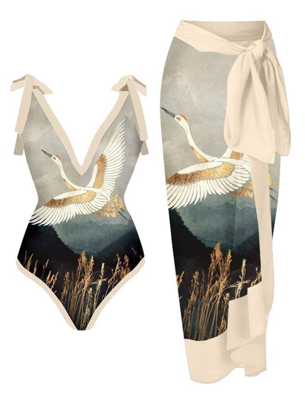 Ladies Strap Shoulder One Piece Swimsuit SKSW40081ST