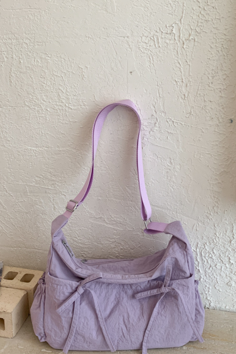 Unisex All Season Solid Bow Large Hobo Crossbody Bag