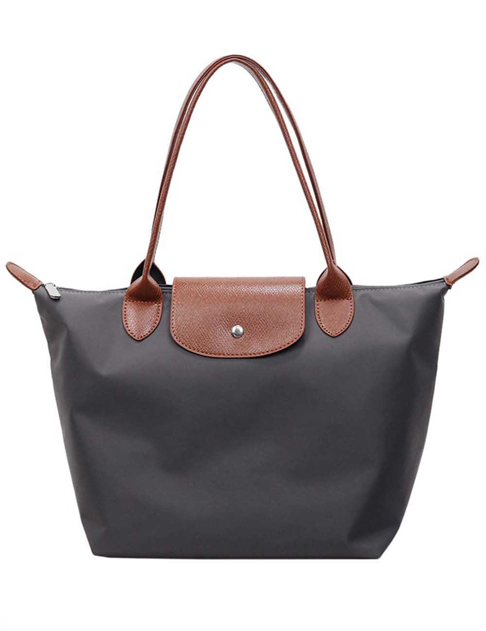 Ladies Color Block Nylon Shoulder Tote Bag