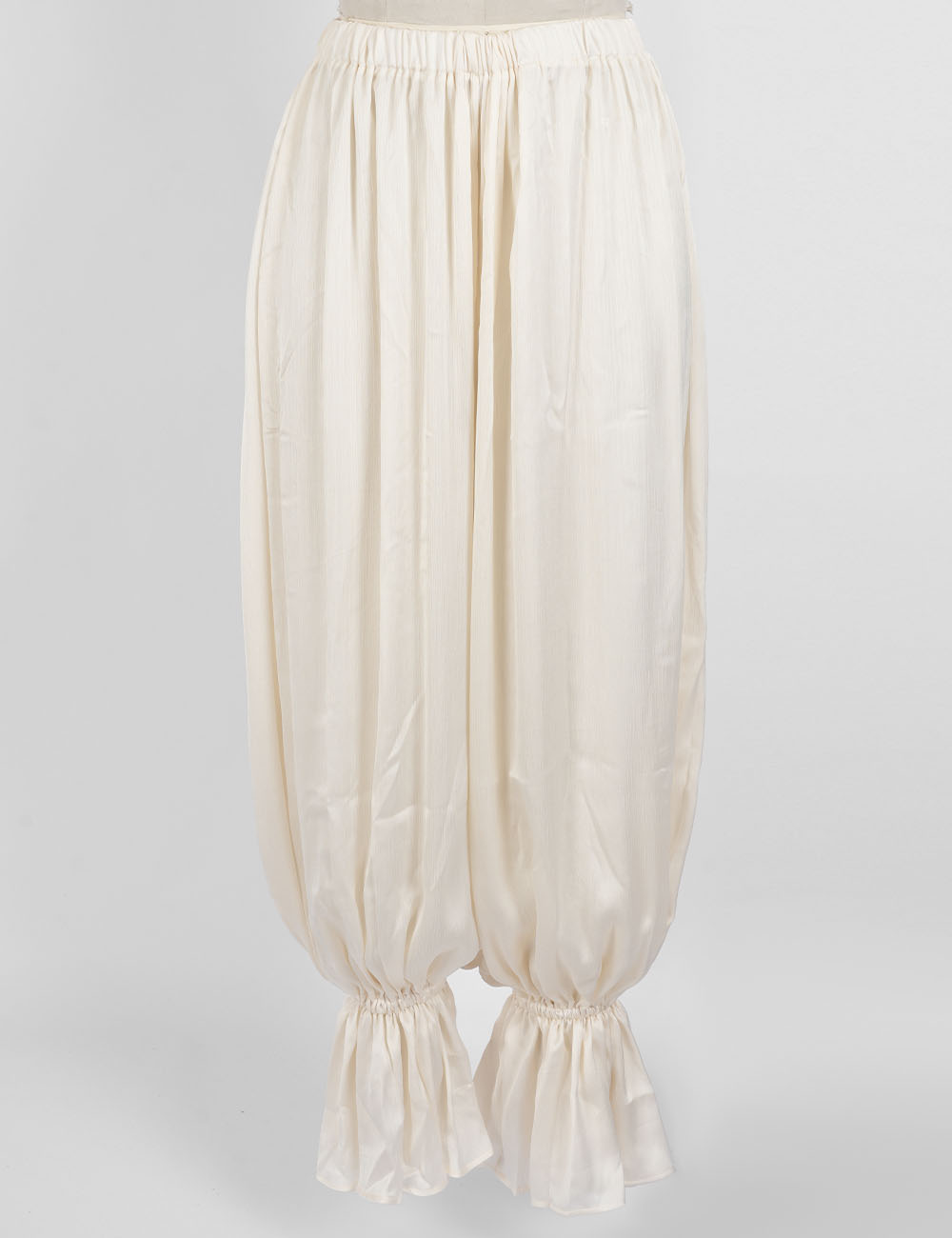 Ladies Solid Color Ruffle Hem Balloon Pants