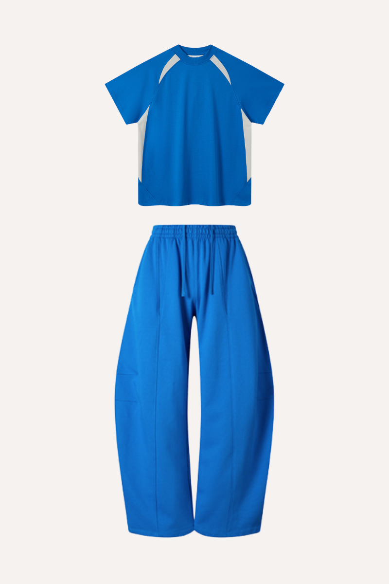 Men's Summer Outdoor Quick Dry Colorblock Cooling Tee set