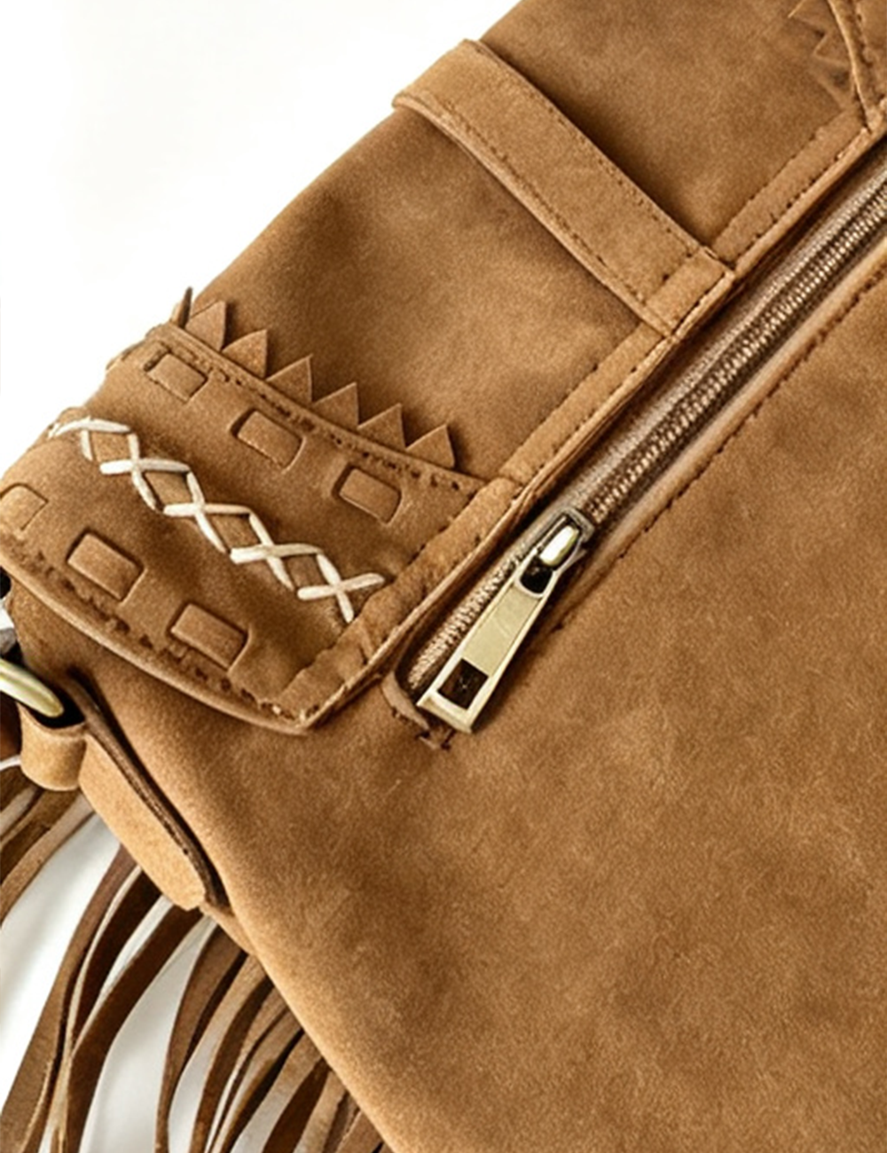 Ladies Bohemian Suede Fringe Flap Crossbody Shoulder Bag