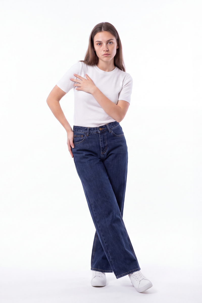 Women's High Waist Soft Drapey Wide Leg Jeans