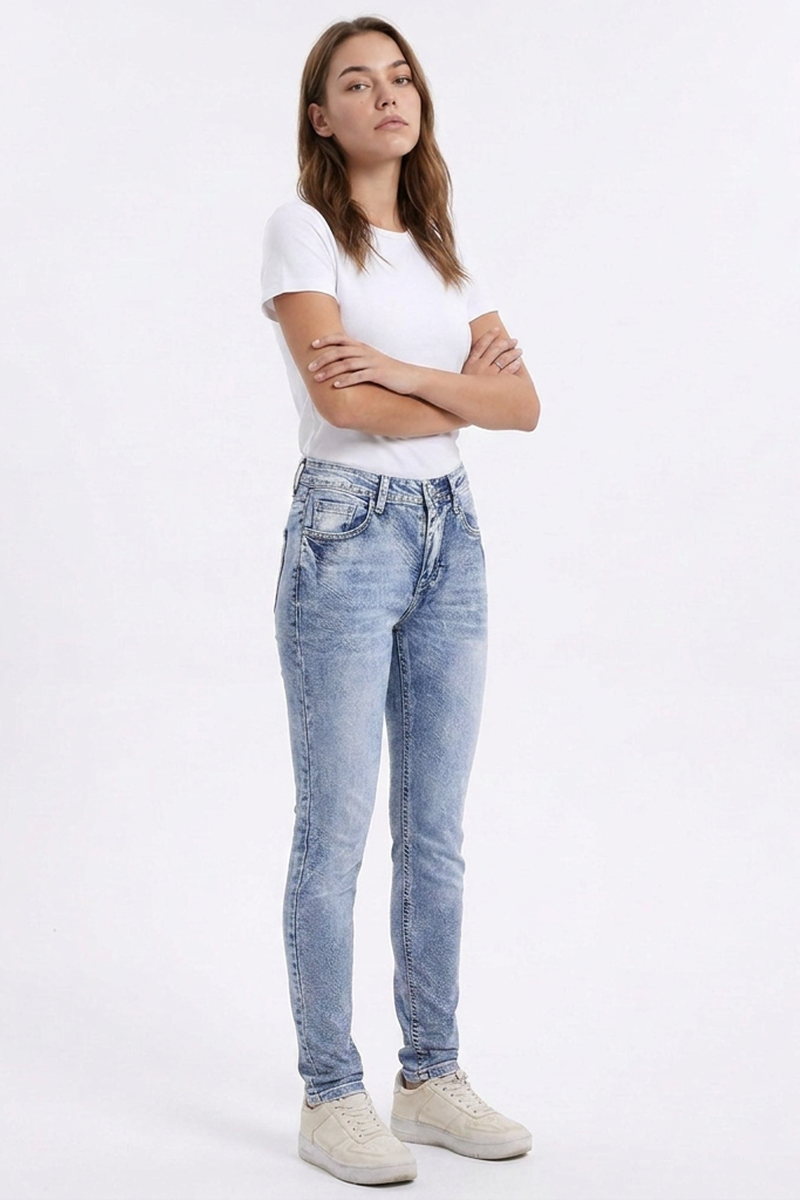 Women's Light Wash High Waist Stretch Skinny Jeans