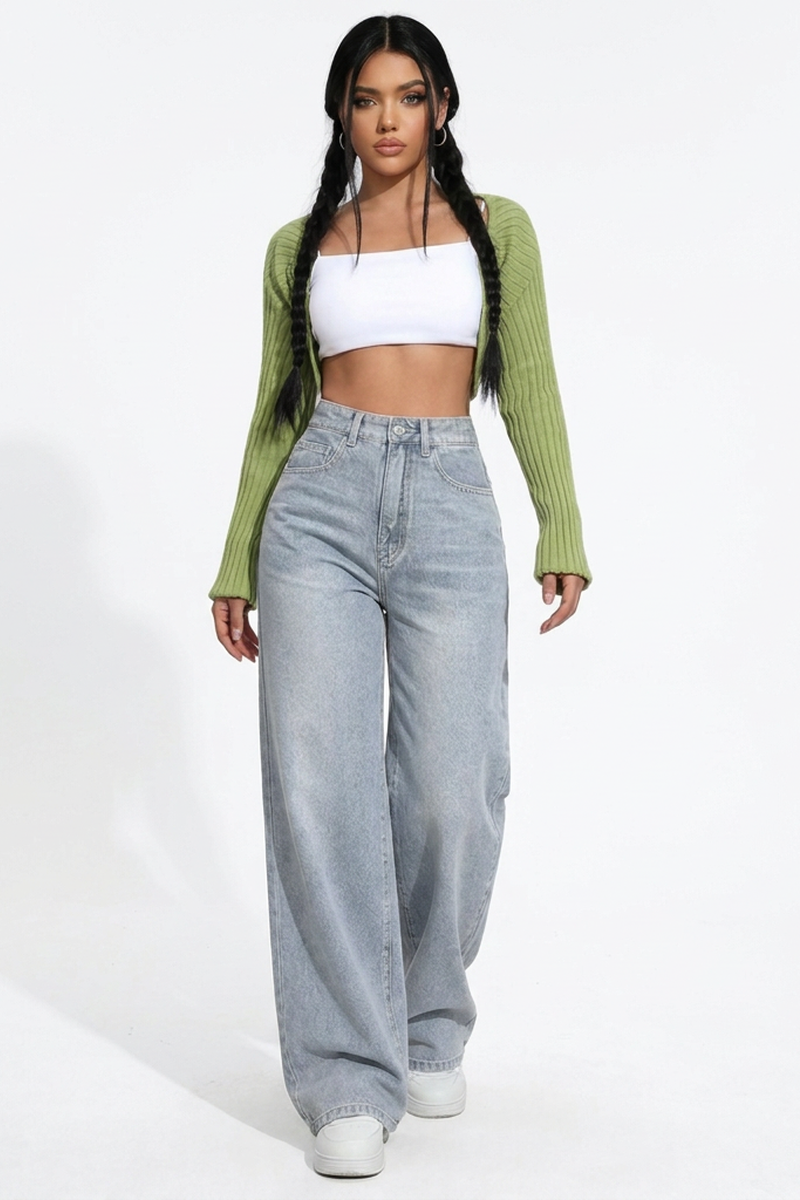 Women's Vintage Wash Loose Wide Leg Jeans
