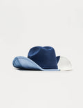 Ladies Faux Suede Color Block Curved Rolled Cowboy Hat