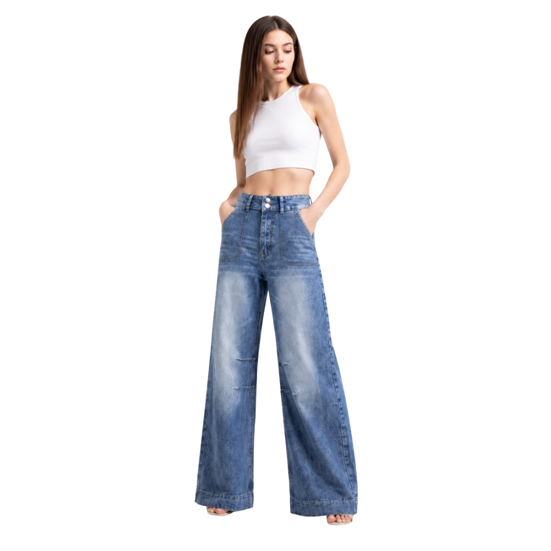 Women's High Waist Wide Leg Jeans