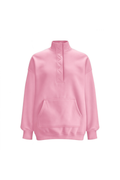 Women Fall Clothing Half Zip Snap Button Sweatshirt