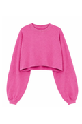 Women Spring Lightweight Cropped Batwing Long Sleeve Top