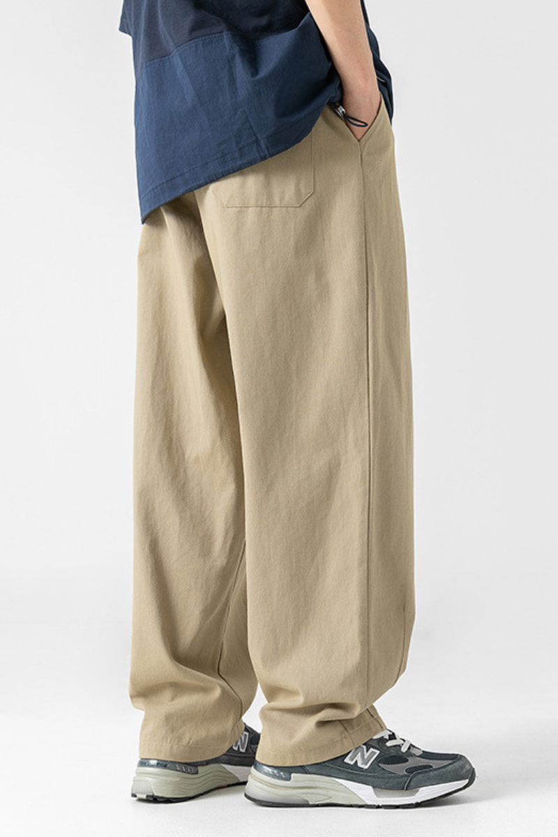 Men's Spring Japan Draped Double Pleated Fleece Pants