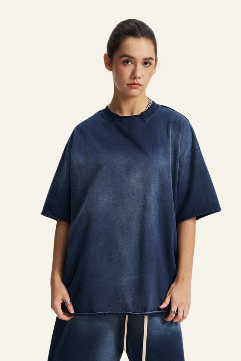 Women's Cotton Streetwear Washed Vintage  T-shirt