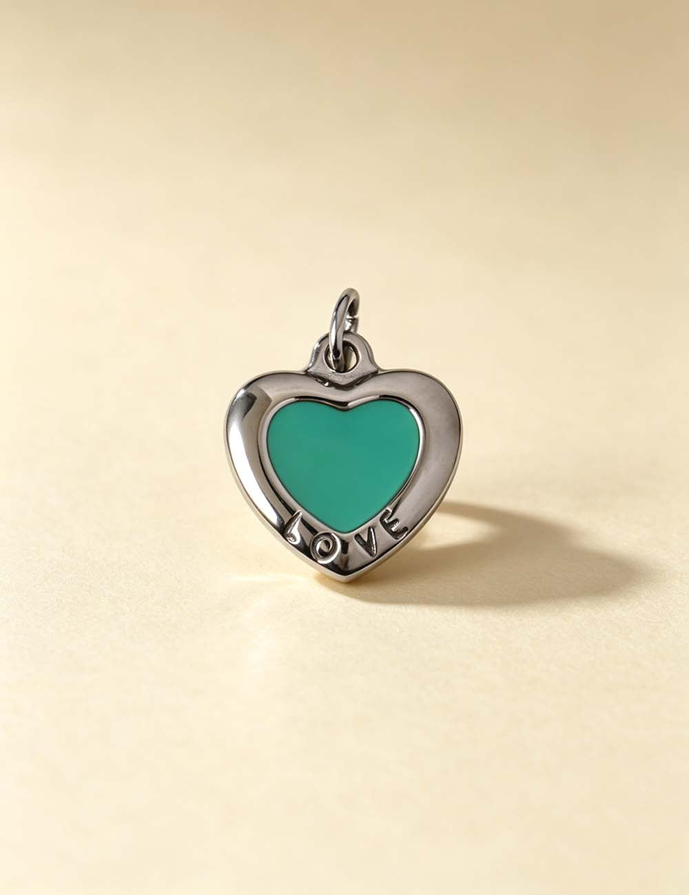 Ladies Color Block Geometric Heart Pendant Charms