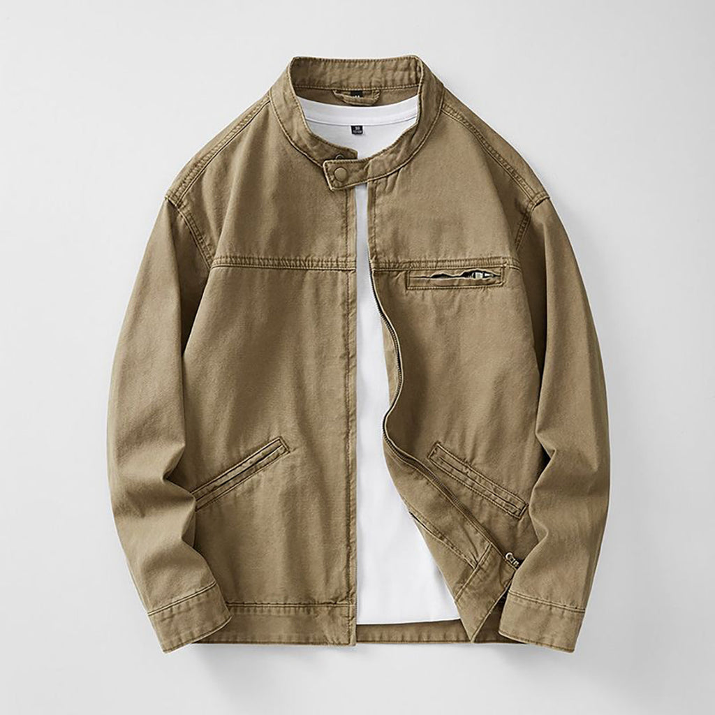 Men's Contrast Collar Corduroy Denim Jacket
