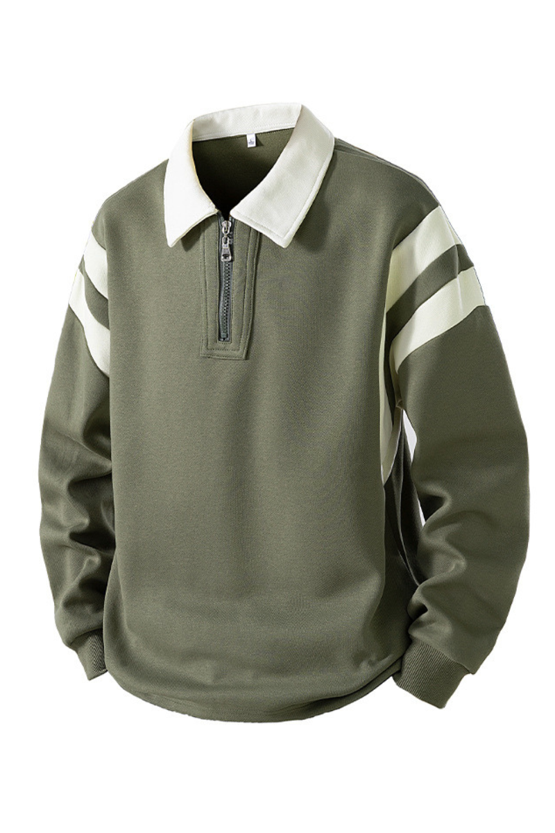 Men's Fall Clothing Half-Zip Collared Game-Day Sweatshirt