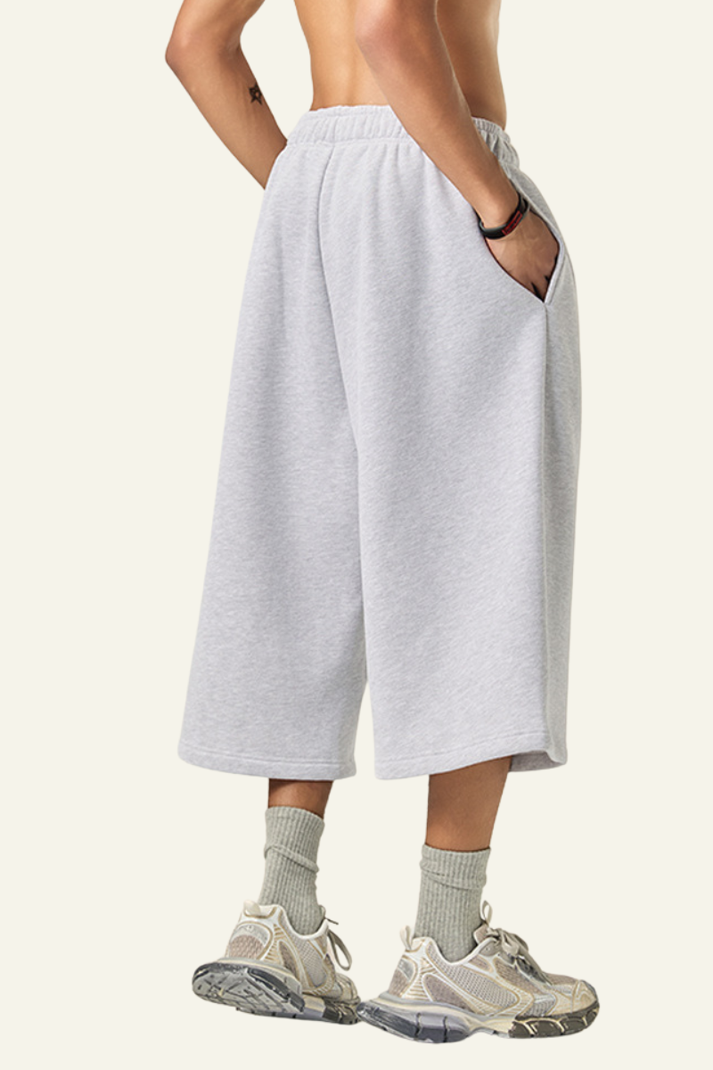 Men's Streetwear Drawstring  Seven-inch Wide Leg Pants.