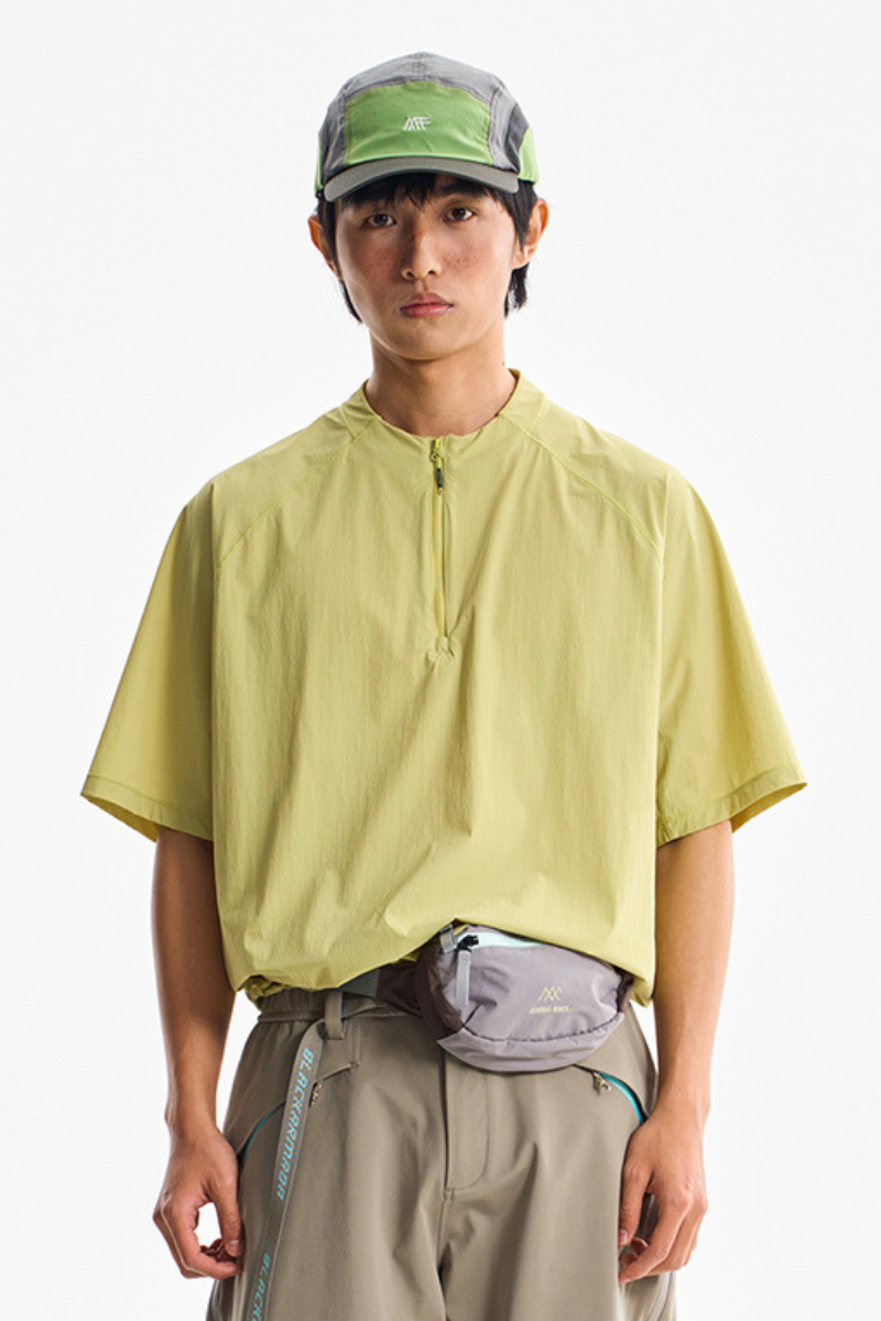 Unisex Half Zip Loose Wicking Cooling Quick Dry Tee
