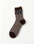 Ladies Vintage Floral Pattern Casual Crew Socks
