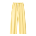 Unisex Spring Cotton Wide-Leg Drawstring Pocket Sweatpants