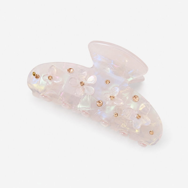 Ladies 3.62'' Sparkling Floral Butterfly Rhinestone Hair Claw Clip