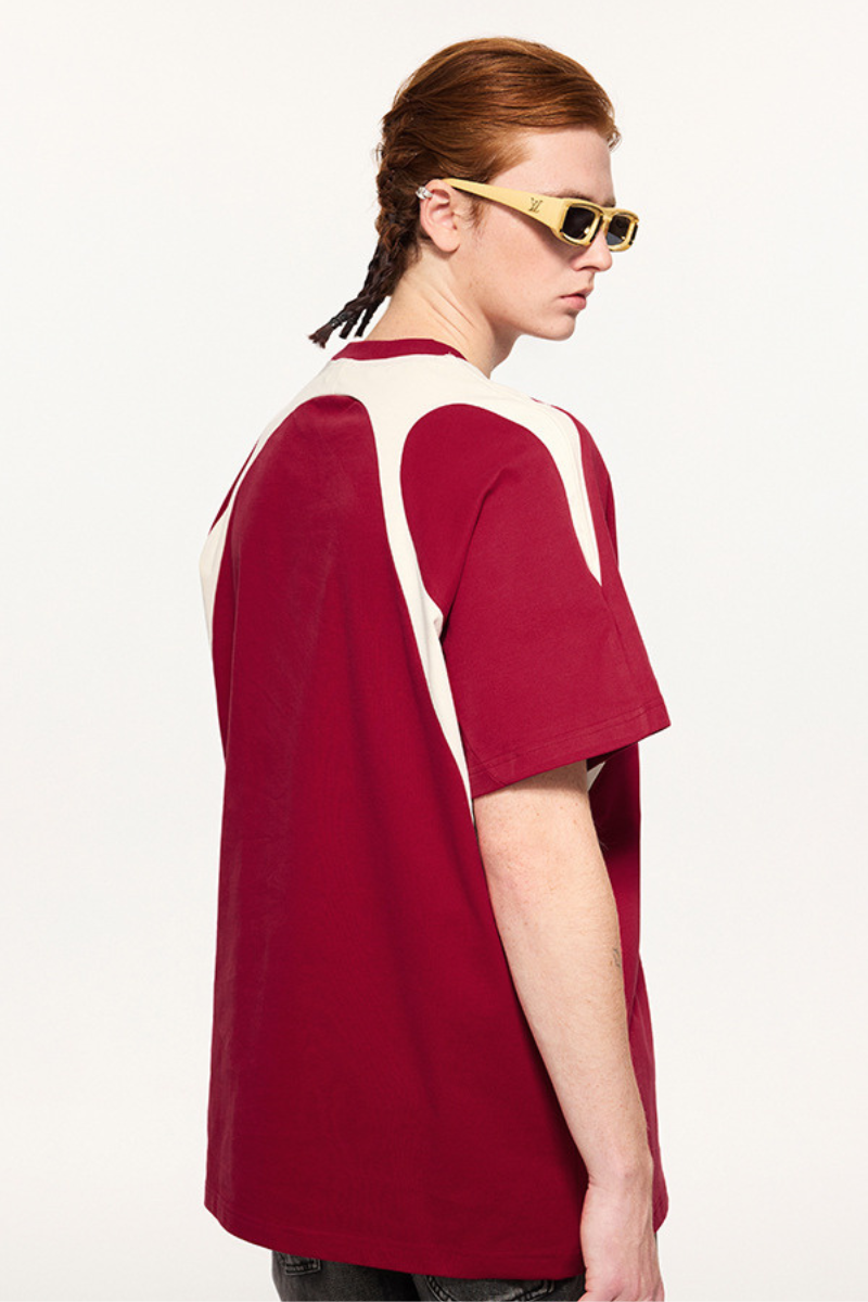 Men's Summer 230g Cotton Colorblock Raglan Loose Crew Tee