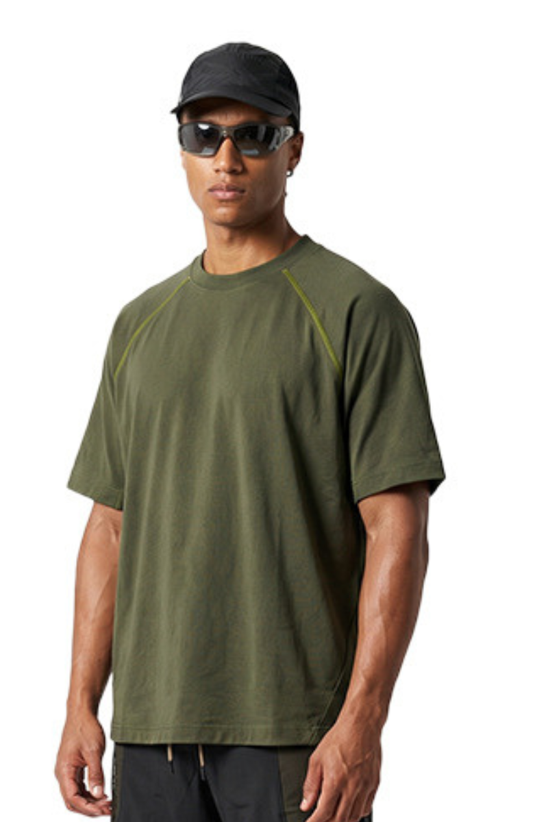 Men's 220g High Stretch Contrast Stitch Raglan Tee