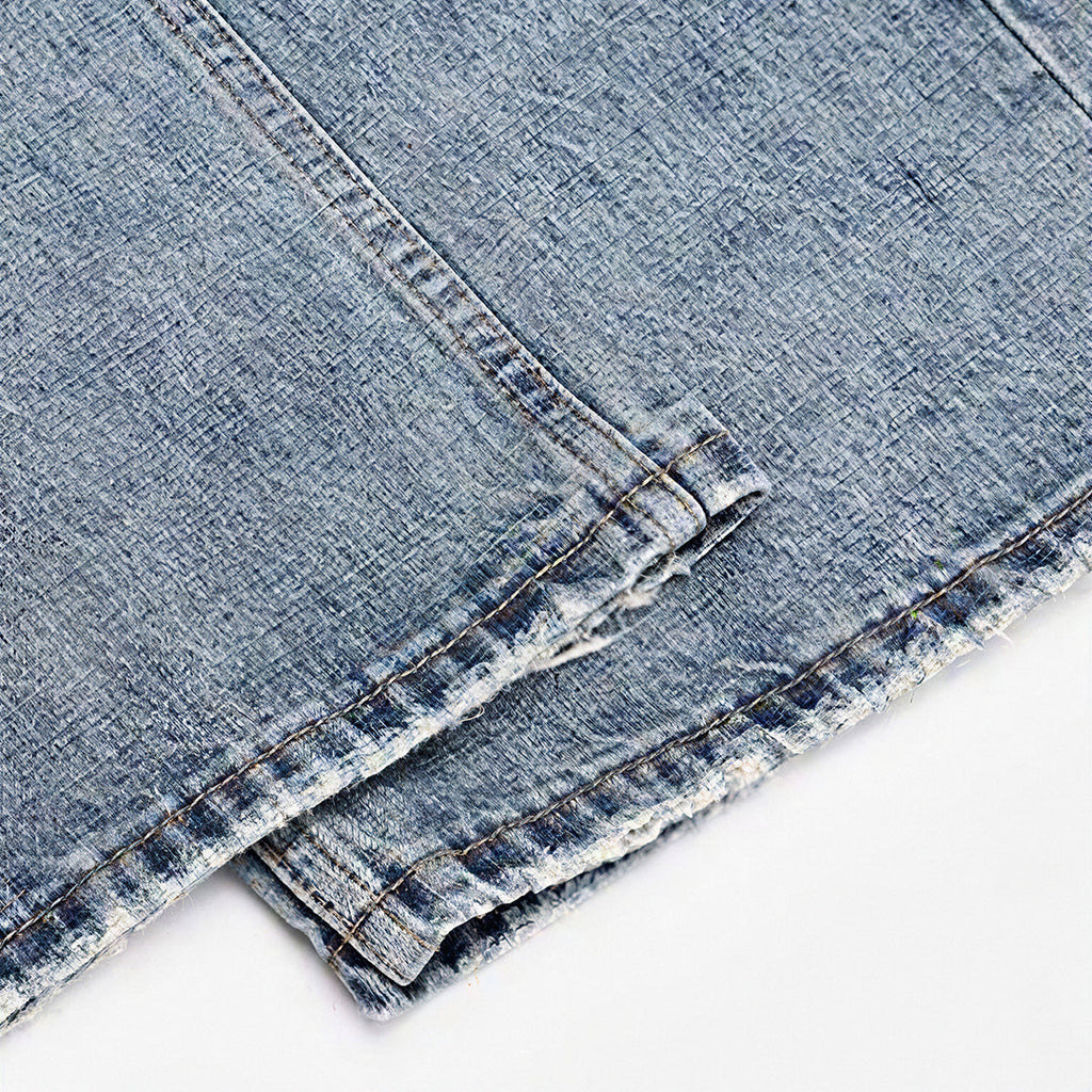 Men's Spring Light Blue Cat Whisker Ripped Denim Jeans