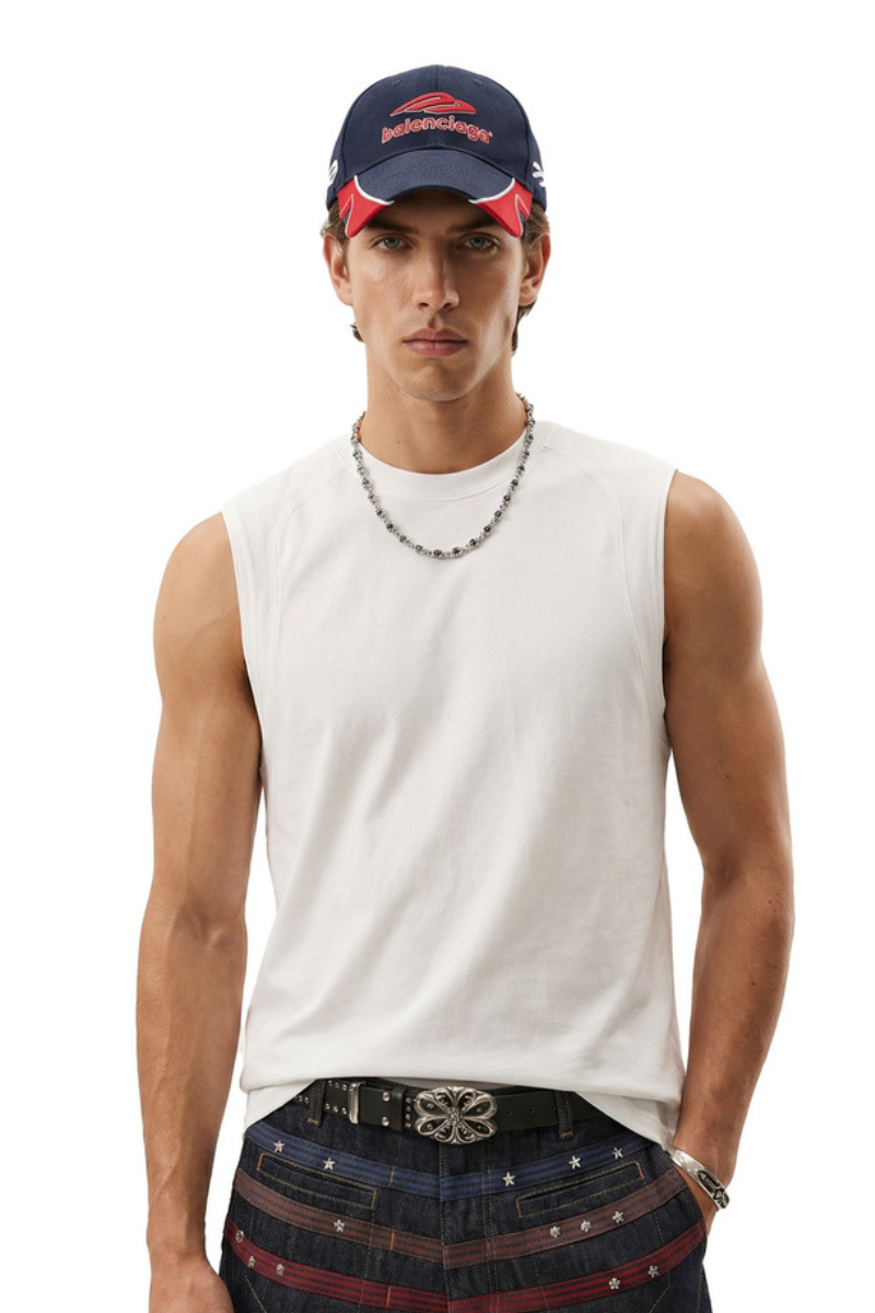 Men's High Elasticity 220g Raglan Sleeveless Tank Top