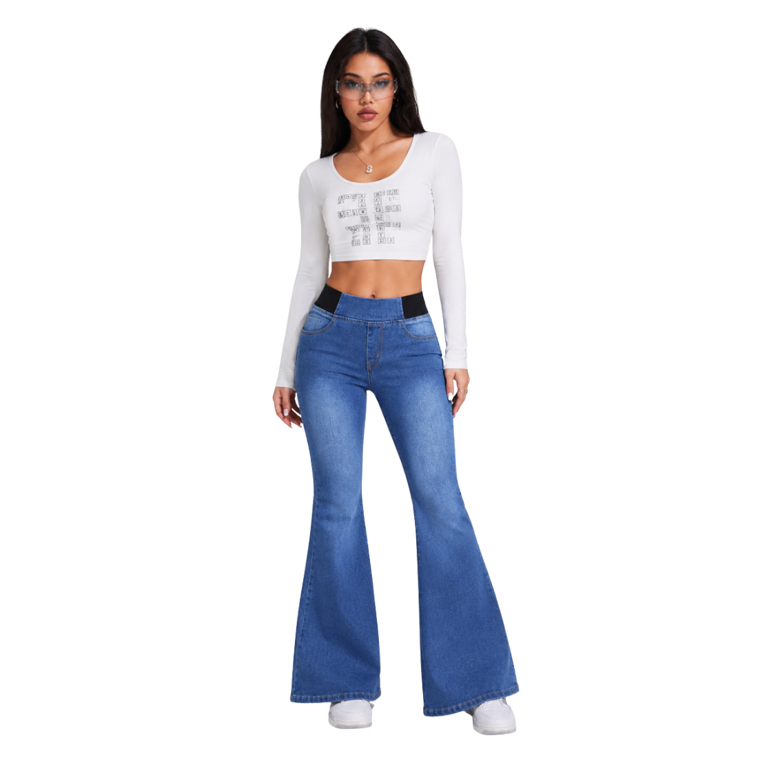 Women's High Waist Stretch Flare Jeans