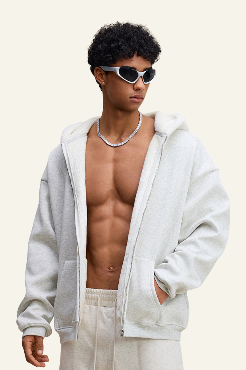 Men's Fall Clothing Streetwear Brand Fleece Hoodie Jacket