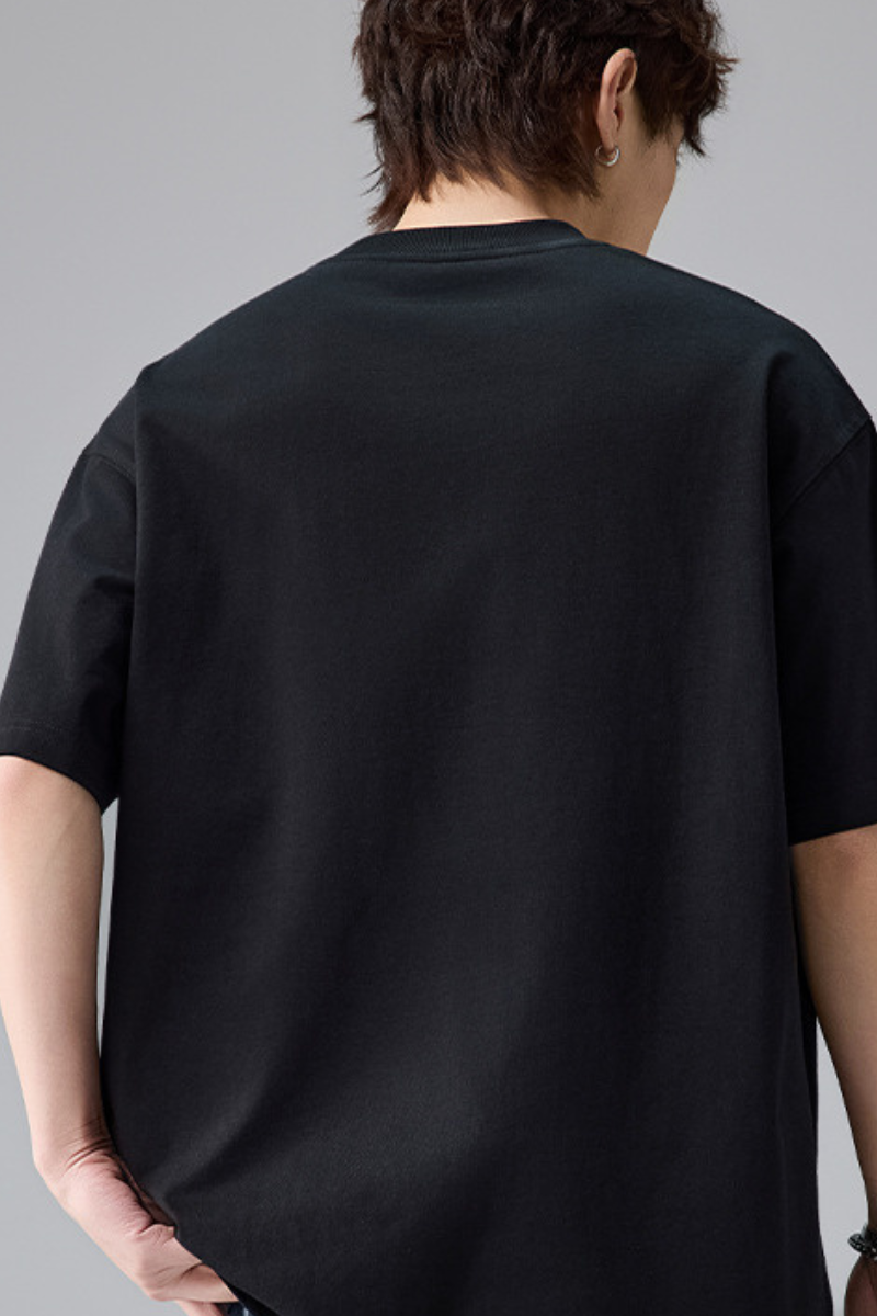 Men's Summer Topstitch Colorblock Crewneck Tee