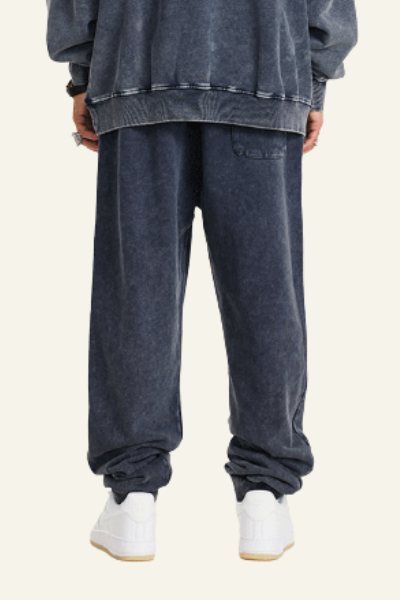 Men's Fall Clothing Vintage Washed Cotton Cuffed Sweatpants