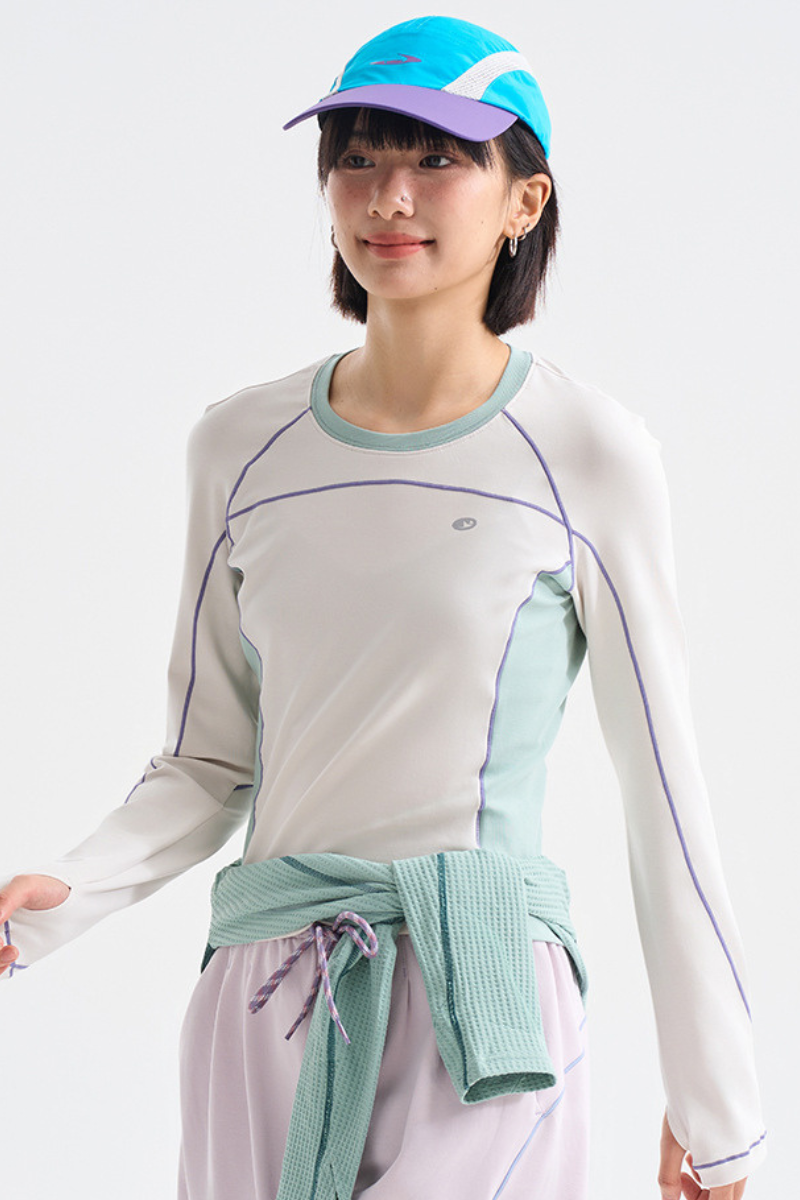 Women's Tight Stretch Slim Quick Dry Long Sleeve Crop Top