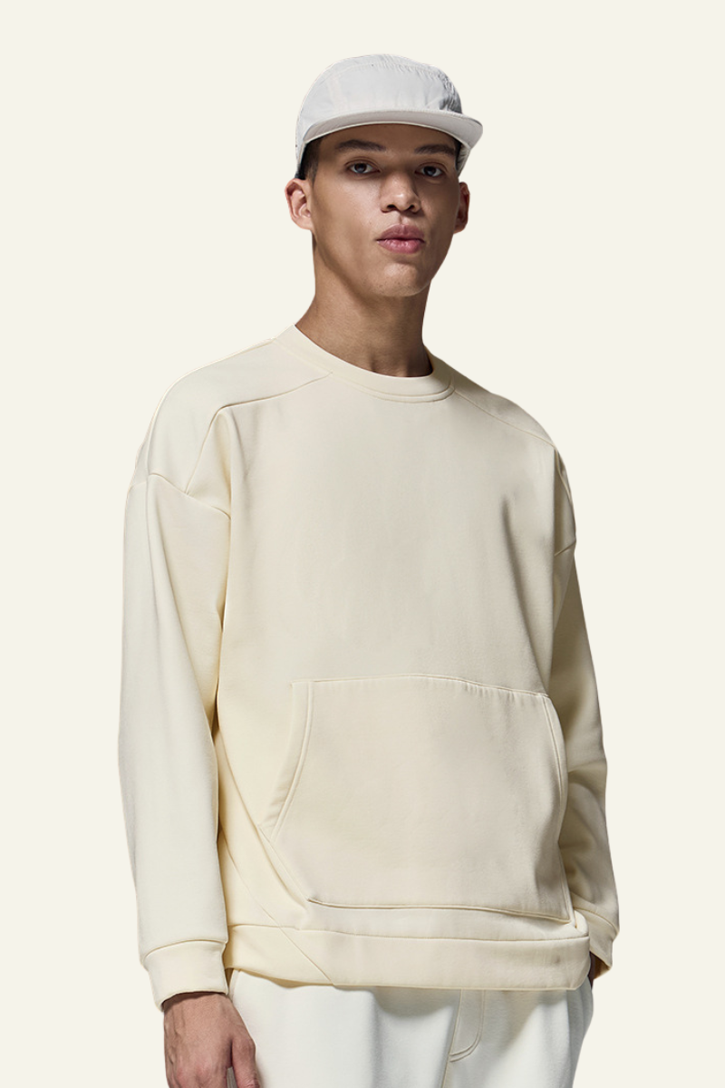 Men's Streetwear Solid Front Pocket Pullover